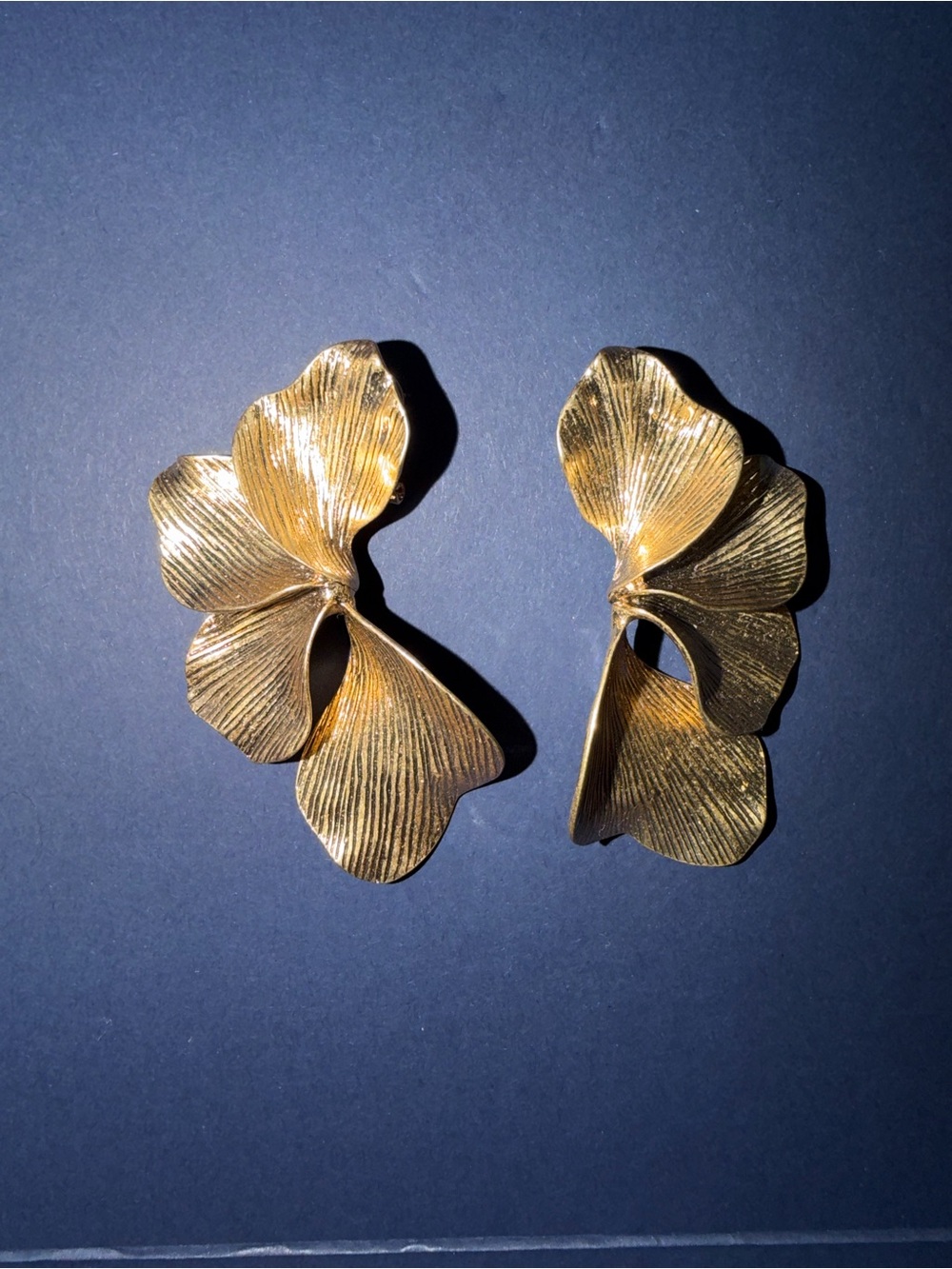 Zara Gold Floral Petal Drop Earrings - Elegant Women Jewelry